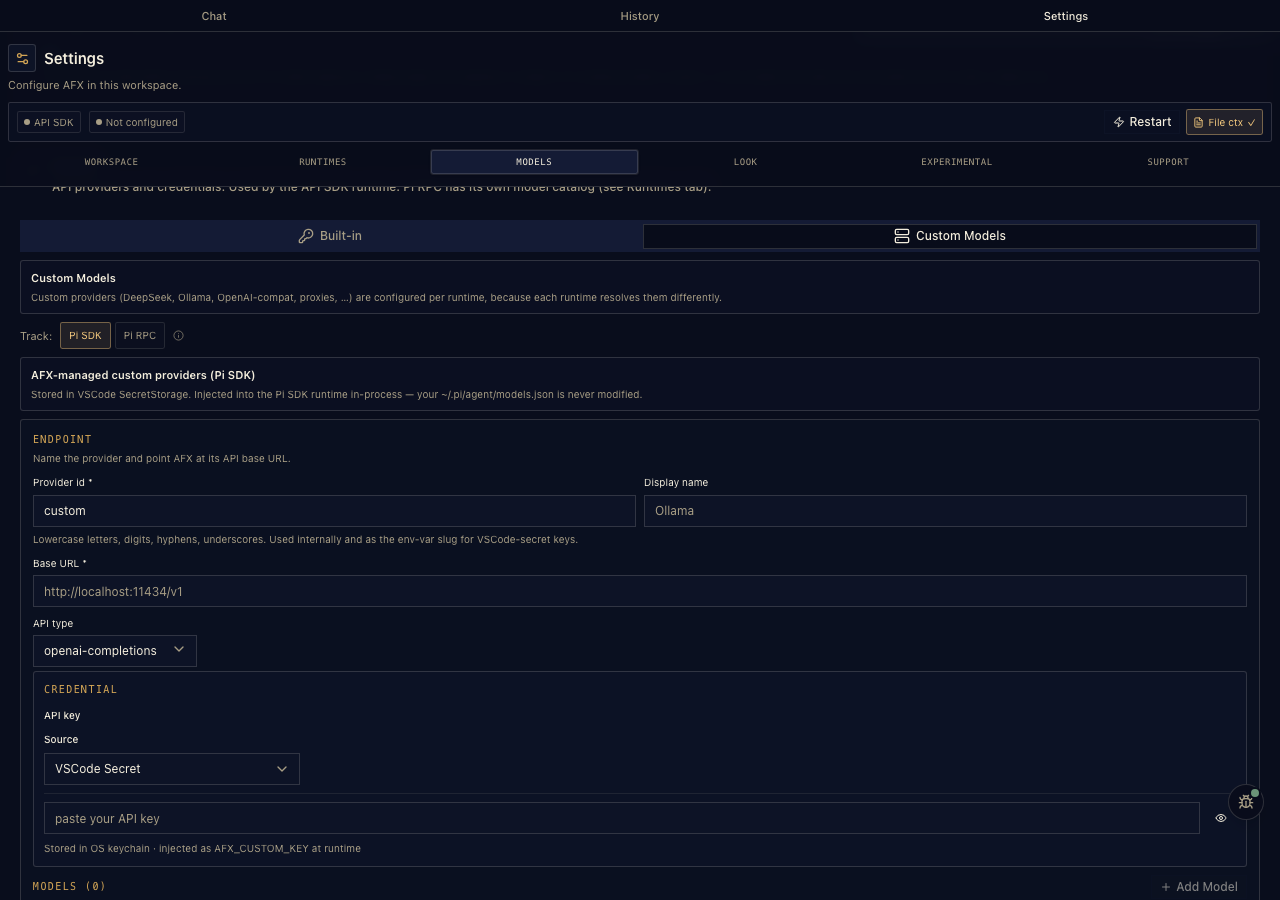 The custom provider picker with nine presets