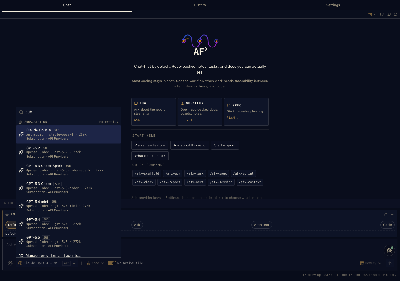 Model search submenu with live filtering